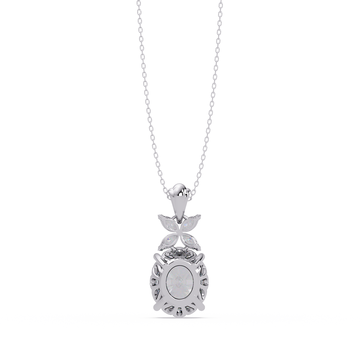 Oval Lab Grown Diamond Solitaire Pendant Necklace - HIGHCARAT DIAMONDS
