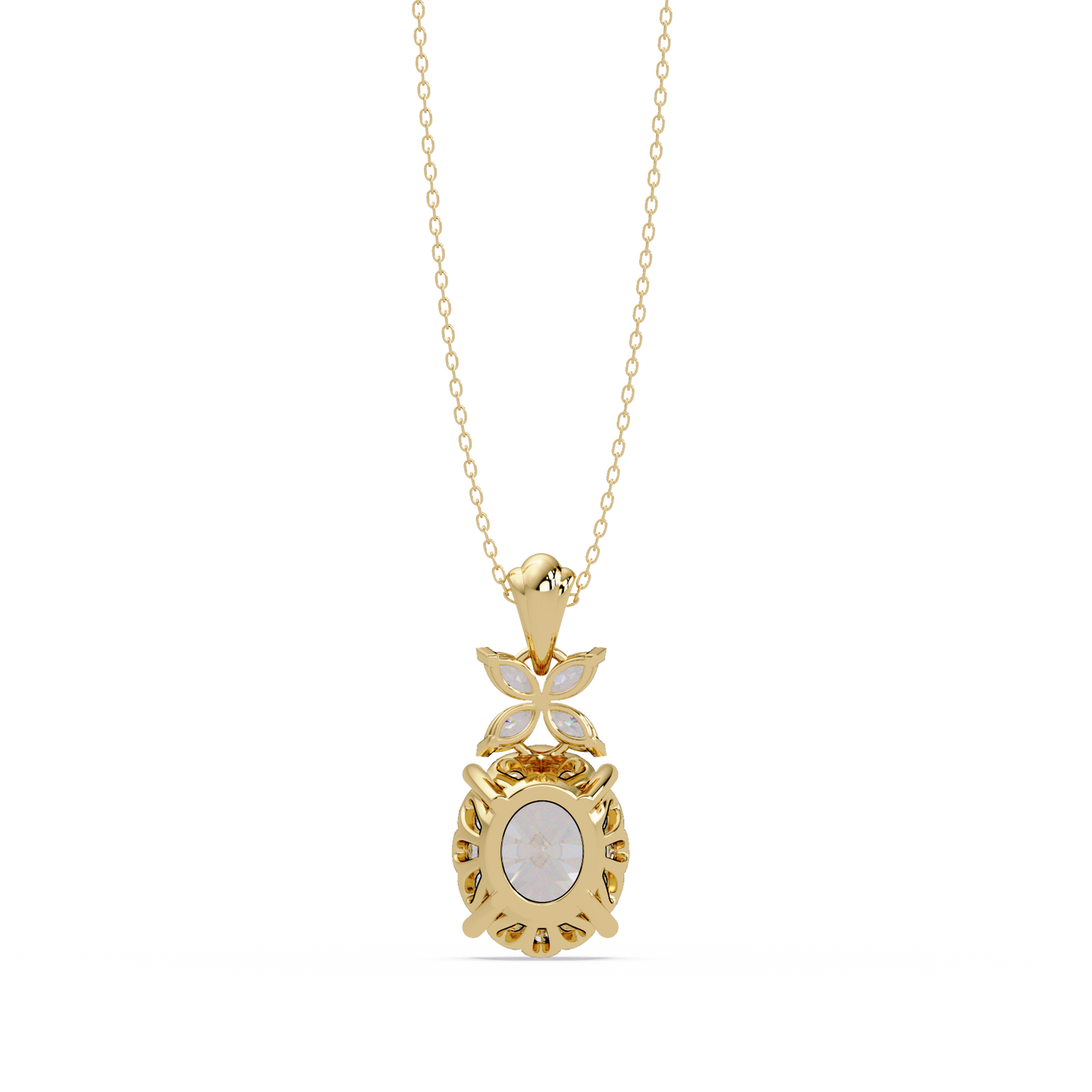 Oval Lab Grown Diamond Solitaire Pendant Necklace - HIGHCARAT DIAMONDS