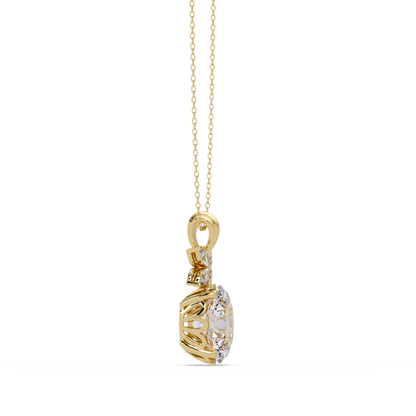 Oval Lab Grown Diamond Solitaire Pendant Necklace - HIGHCARAT DIAMONDS