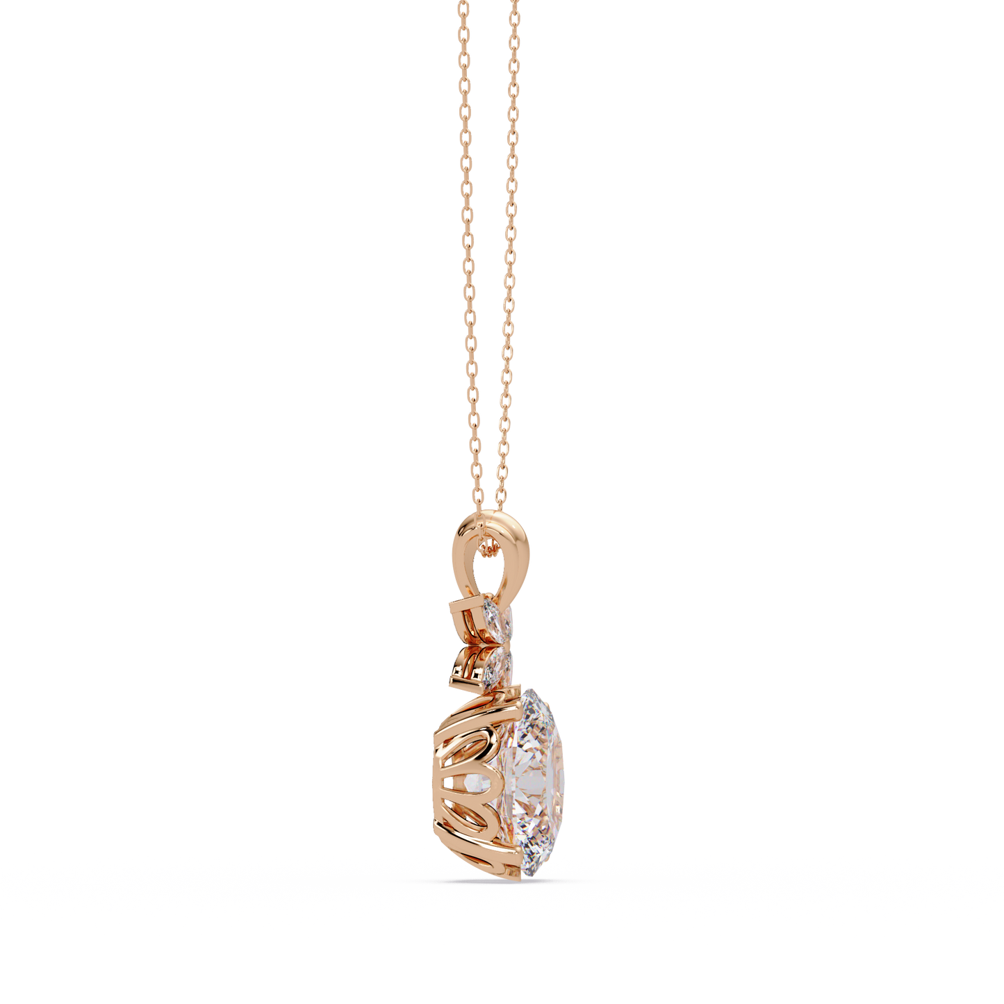 Oval Lab Grown Diamond Solitaire Pendant Necklace - HIGHCARAT DIAMONDS