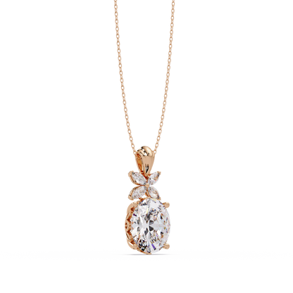 Oval Lab Grown Diamond Solitaire Pendant Necklace - HIGHCARAT DIAMONDS