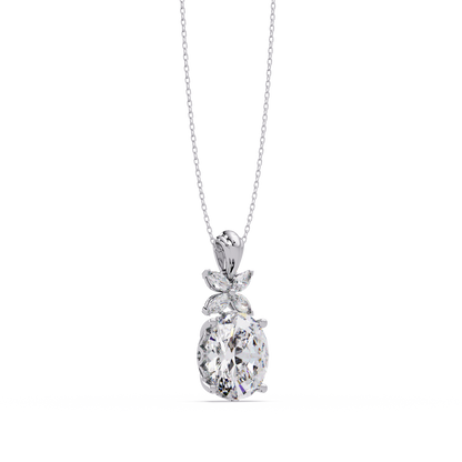 Oval Lab Grown Diamond Solitaire Pendant Necklace - HIGHCARAT DIAMONDS