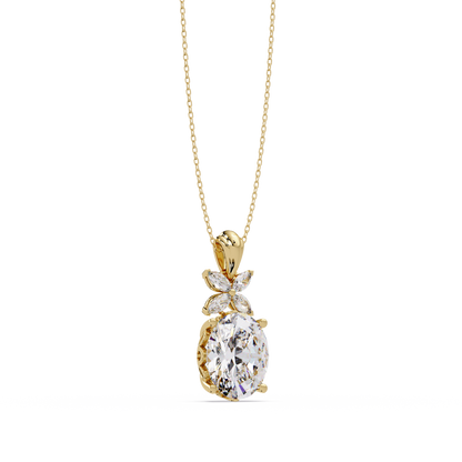 Oval Lab Grown Diamond Solitaire Pendant Necklace - HIGHCARAT DIAMONDS