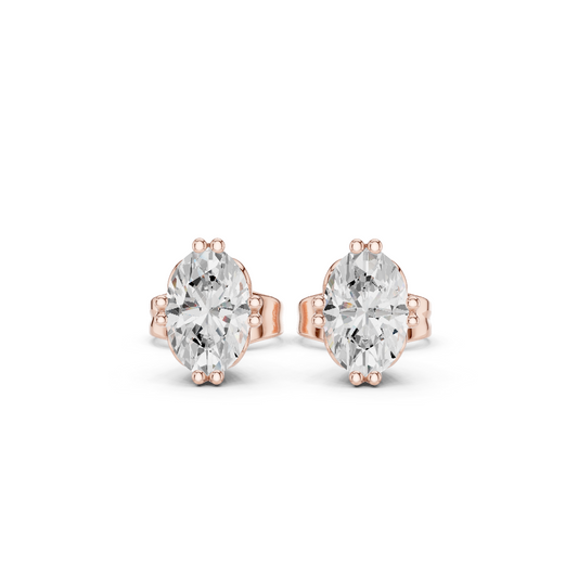 1.00 Ct Oval Shapes Lab Grown Diamond 18k Solid Gold Women Elegance Vintage Diamond Earring For Her - HIGHCARAT DIAMONDS