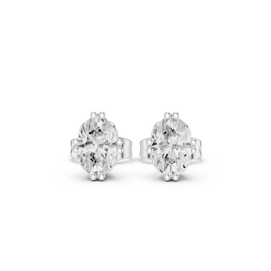 1.00 Ct Oval Shapes Lab Grown Diamond 18k Solid Gold Women Elegance Vintage Diamond Earring For Her - HIGHCARAT DIAMONDS