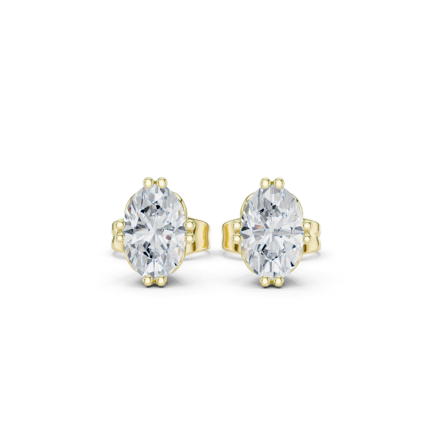 1.00 Ct Oval Shapes Lab Grown Diamond 18k Solid Gold Women Elegance Vintage Diamond Earring For Her - HIGHCARAT DIAMONDS