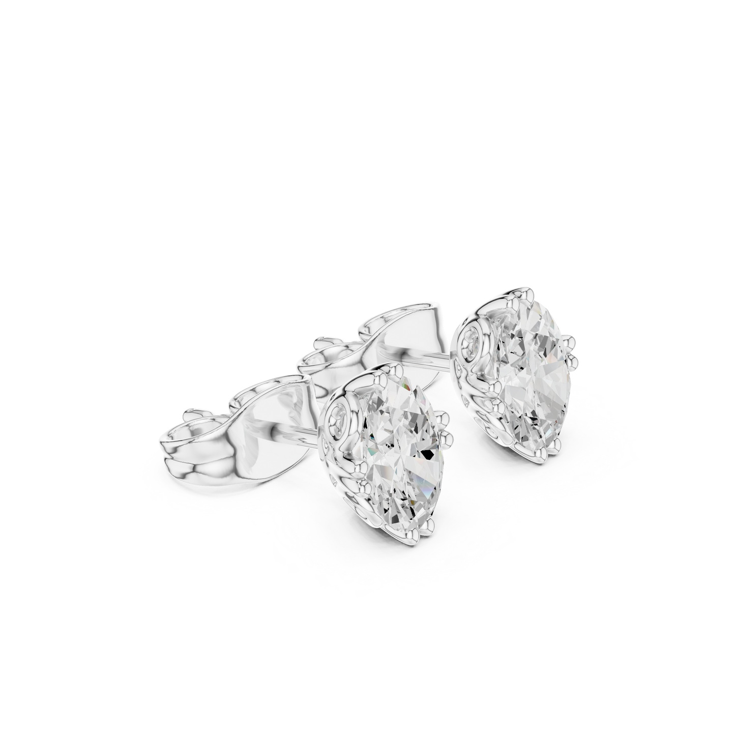 1.00 Ct Oval Shapes Lab Grown Diamond 18k Solid Gold Women Elegance Vintage Diamond Earring For Her - HIGHCARAT DIAMONDS