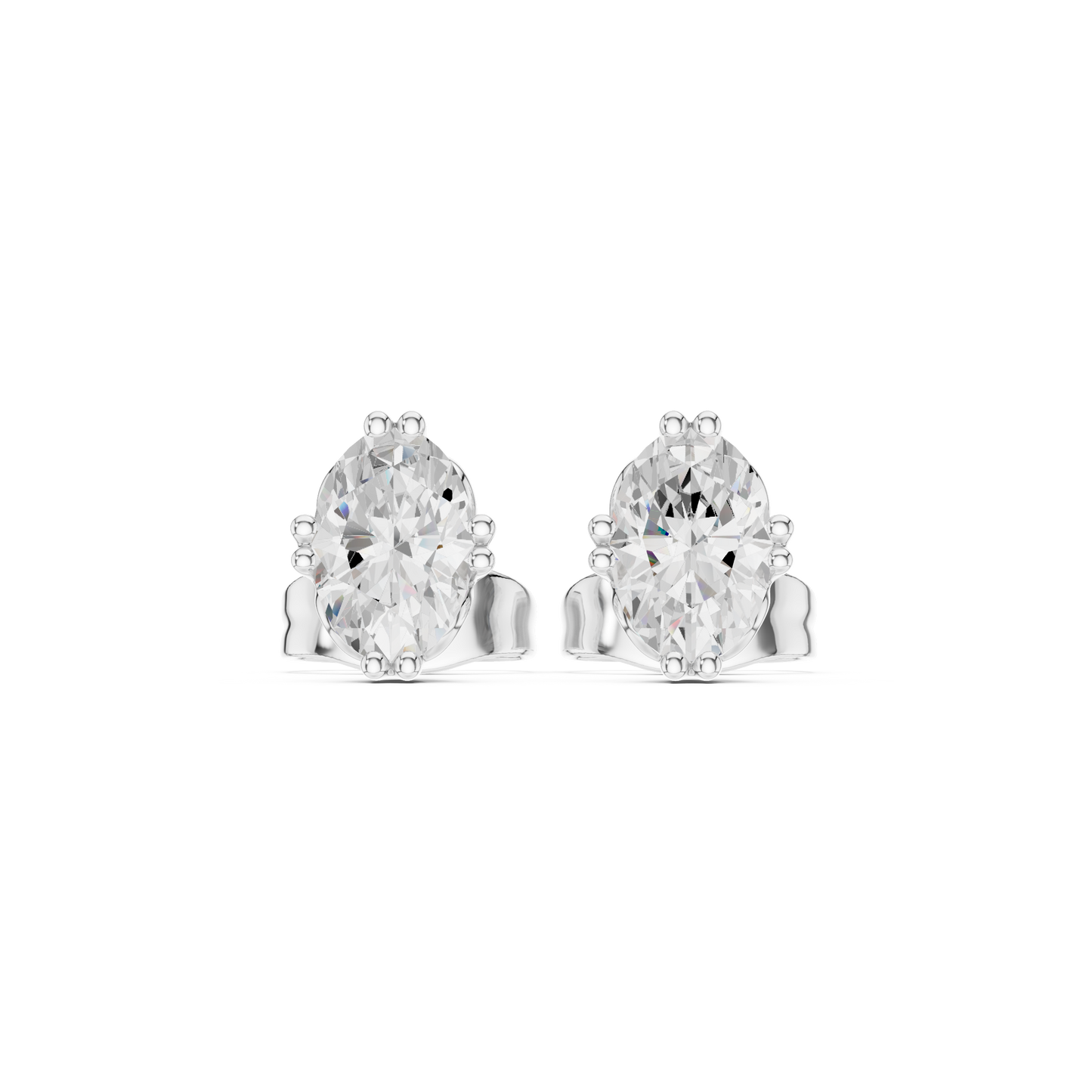 1.00 Ct Oval Shapes Lab Grown Diamond 18k Solid Gold Women Elegance Vintage Diamond Earring For Her - HIGHCARAT DIAMONDS