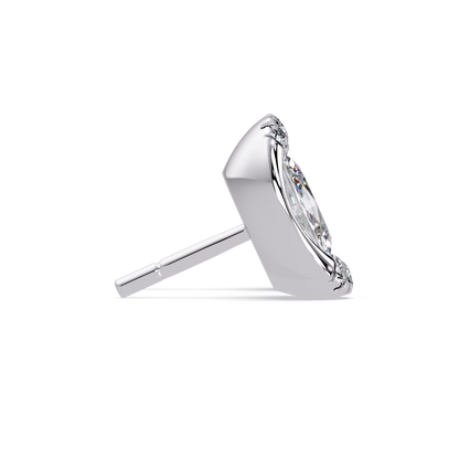 Oval Lab Grown Diamond Stud Bezel Set Earrings - HIGHCARAT DIAMONDS
