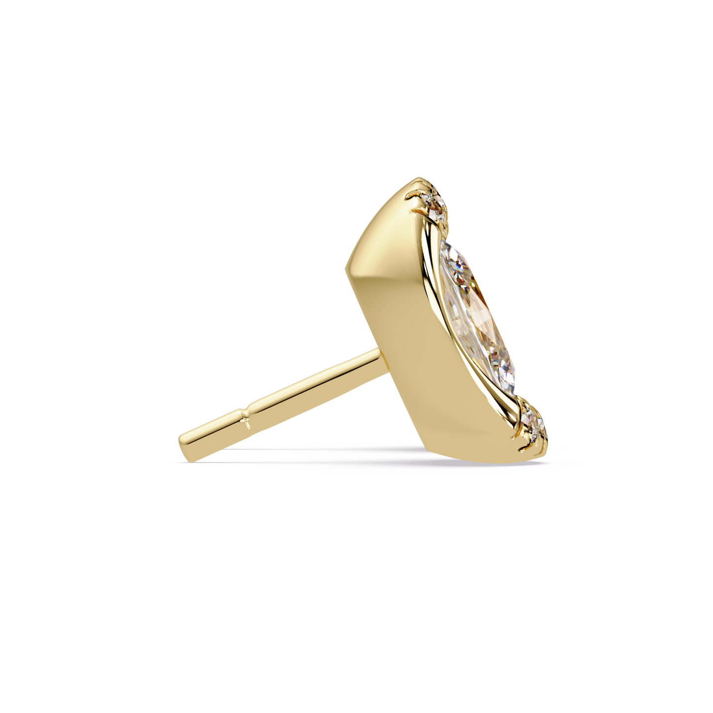 Oval Lab Grown Diamond Stud Bezel Set Earrings - HIGHCARAT DIAMONDS
