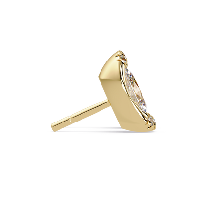 Oval Lab Grown Diamond Stud Bezel Set Earrings - HIGHCARAT DIAMONDS