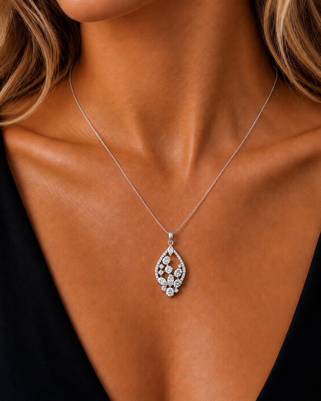Oval Marquise & Pear Cut Teardrop Lab Grown Diamond Pendant - HIGHCARAT DIAMONDS