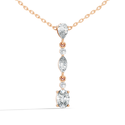 14k Solid Gold Pendant Necklace with Lab-Grown Diamond Statement Piece For Her - HIGHCARAT DIAMONDS