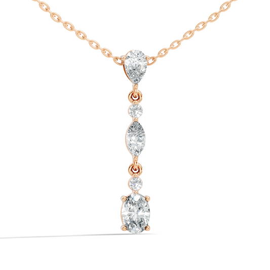 14k Solid Gold Pendant Necklace with Lab-Grown Diamond Statement Piece For Her - HIGHCARAT DIAMONDS