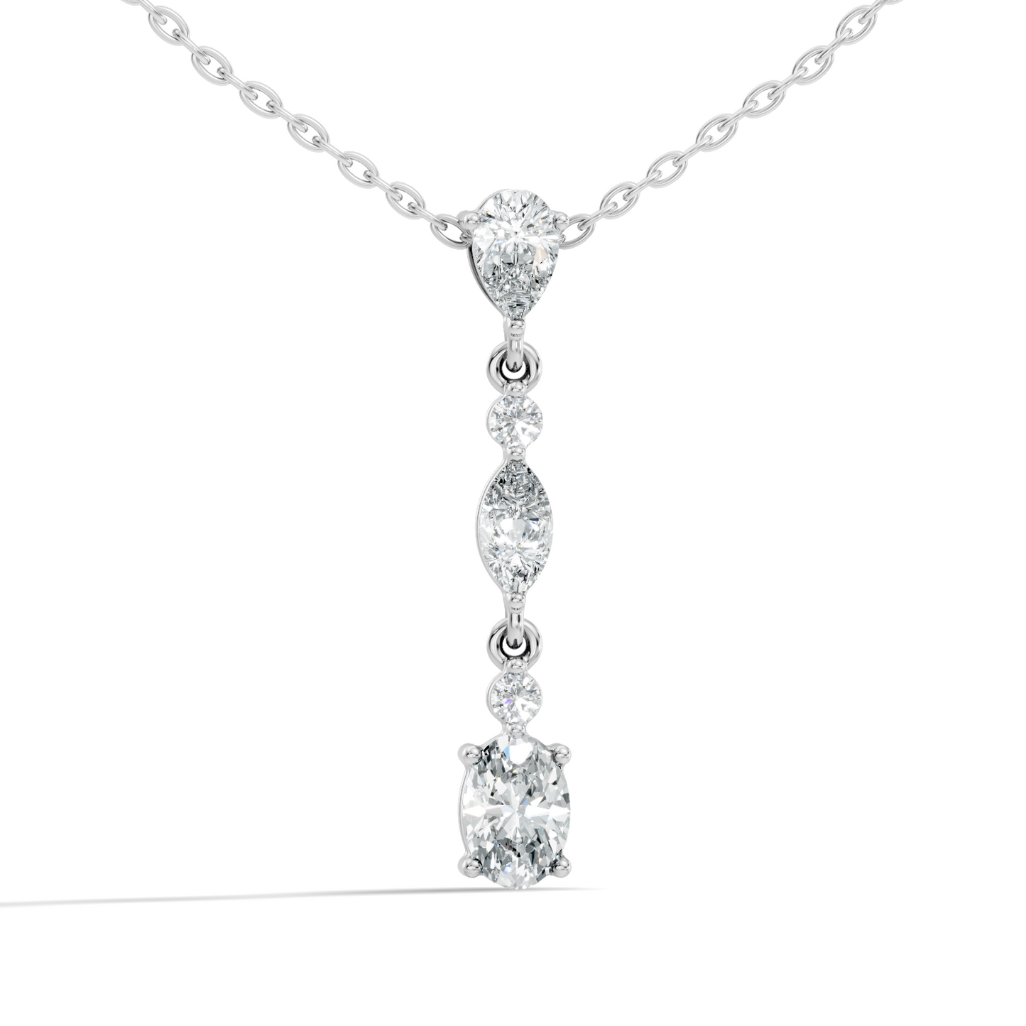 14k Solid Gold Pendant Necklace with Lab-Grown Diamond Statement Piece For Her - HIGHCARAT DIAMONDS