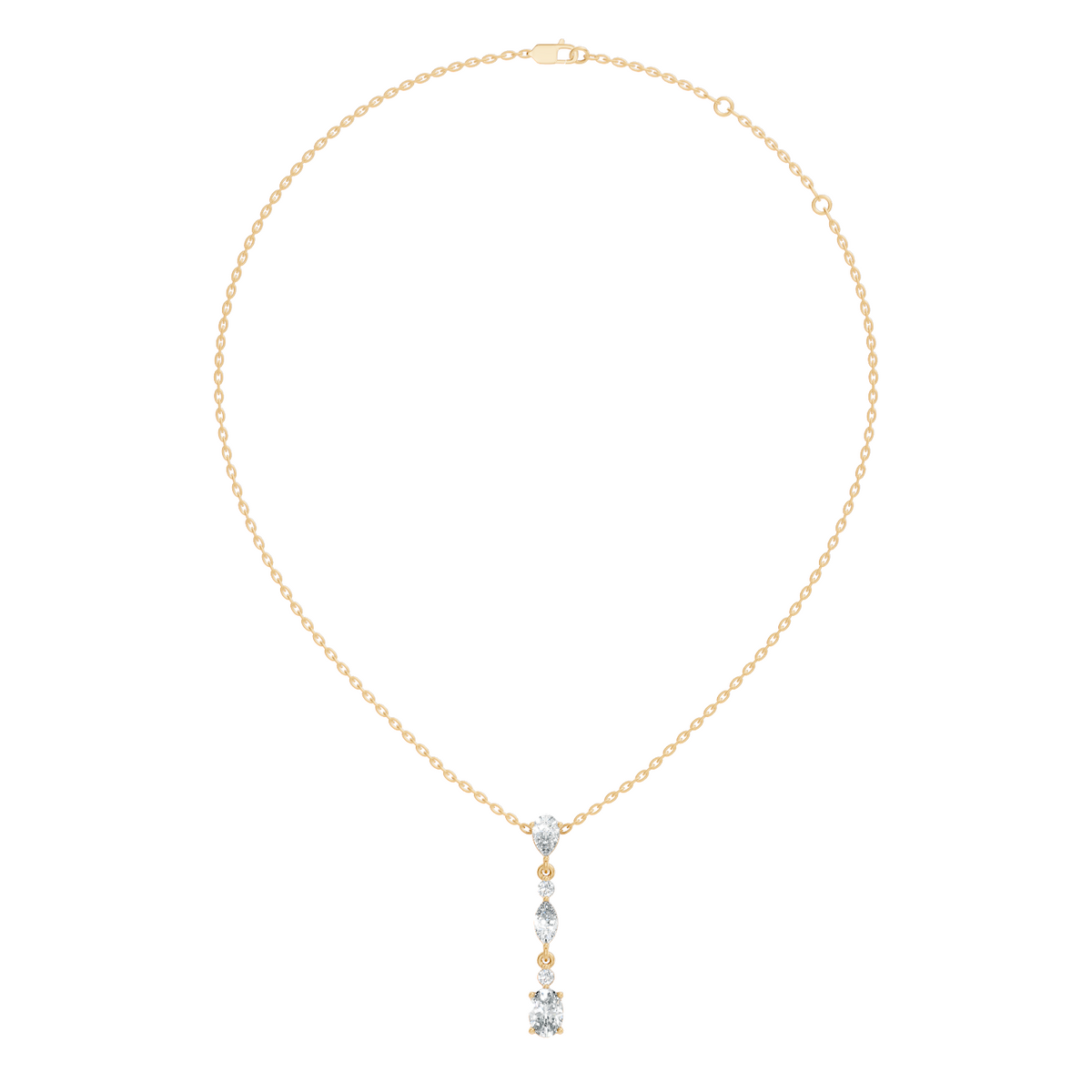14k Solid Gold Pendant Necklace with Lab-Grown Diamond Statement Piece For Her - HIGHCARAT DIAMONDS