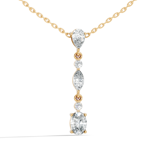 14k Solid Gold Pendant Necklace with Lab-Grown Diamond Statement Piece For Her - HIGHCARAT DIAMONDS