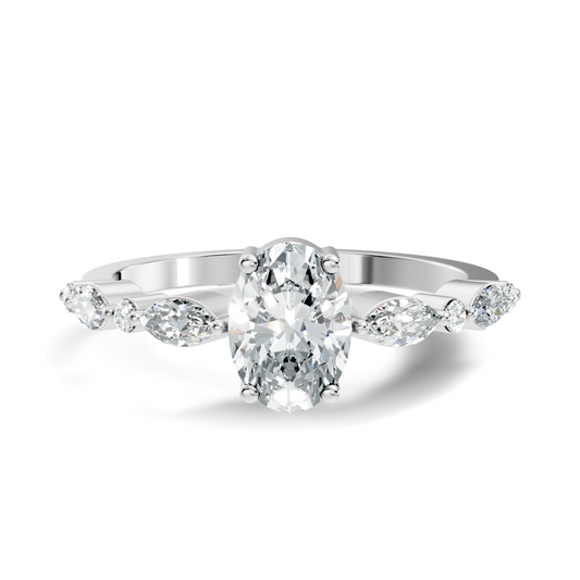 Oval, Marquise and Round Cut 1.20Ct Lab Grown Diamond Minimalist Dainty Stunning Wedding Ring For Women's