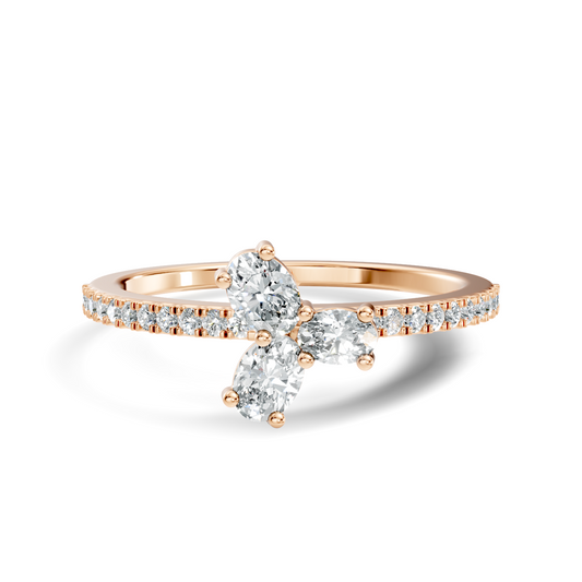 Oval and Round Cut High Quality Diamond Art Deco Vintage Cluster Statement Ring Gift For Her - HIGHCARAT DIAMONDS