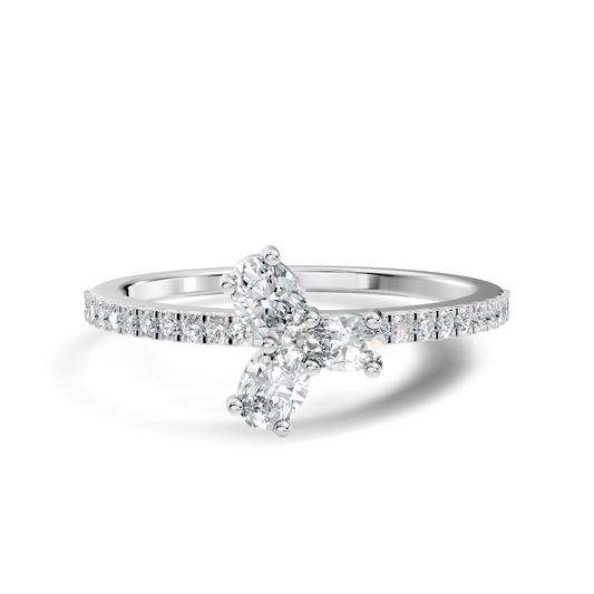Oval and Round Cut High Quality Diamond Art Deco Vintage Cluster Statement Ring Gift For Her - HIGHCARAT DIAMONDS