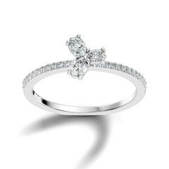 Oval and Round Cut High Quality Diamond Art Deco Vintage Cluster Statement Ring Gift For Her - HIGHCARAT DIAMONDS