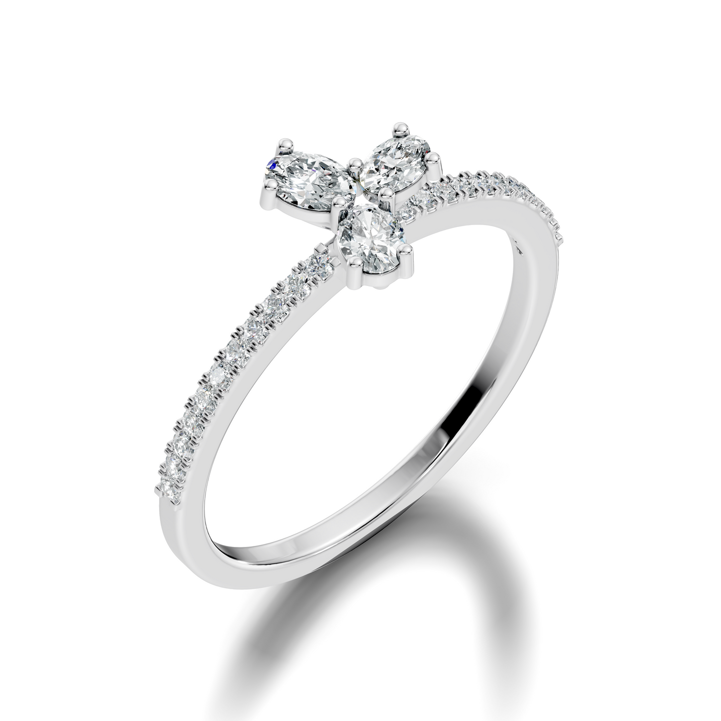 Oval and Round Cut High Quality Diamond Art Deco Vintage Cluster Statement Ring Gift For Her - HIGHCARAT DIAMONDS