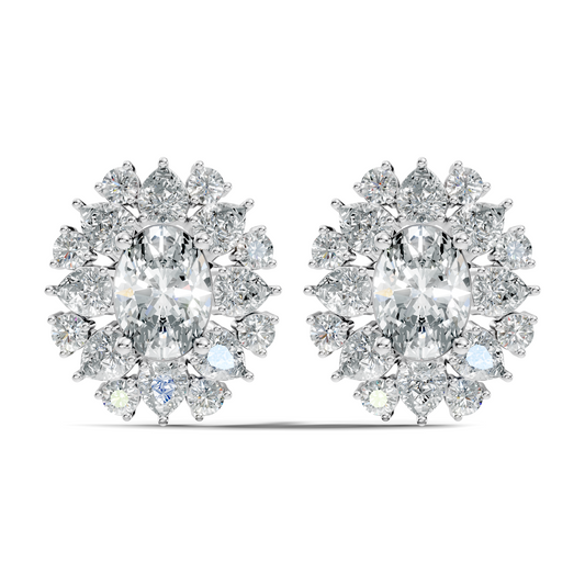 3.50 Ct Round, Pear, Oval Lab Grown Diamond Ethically Occasionally Wear Diamond Earrings - HIGHCARAT DIAMONDS