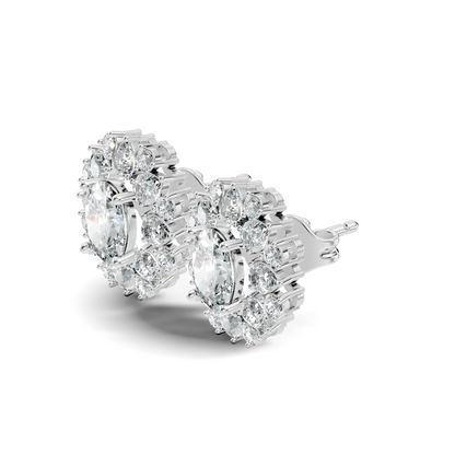 3.50 Ct Round, Pear, Oval Lab Grown Diamond Ethically Occasionally Wear Diamond Earrings - HIGHCARAT DIAMONDS
