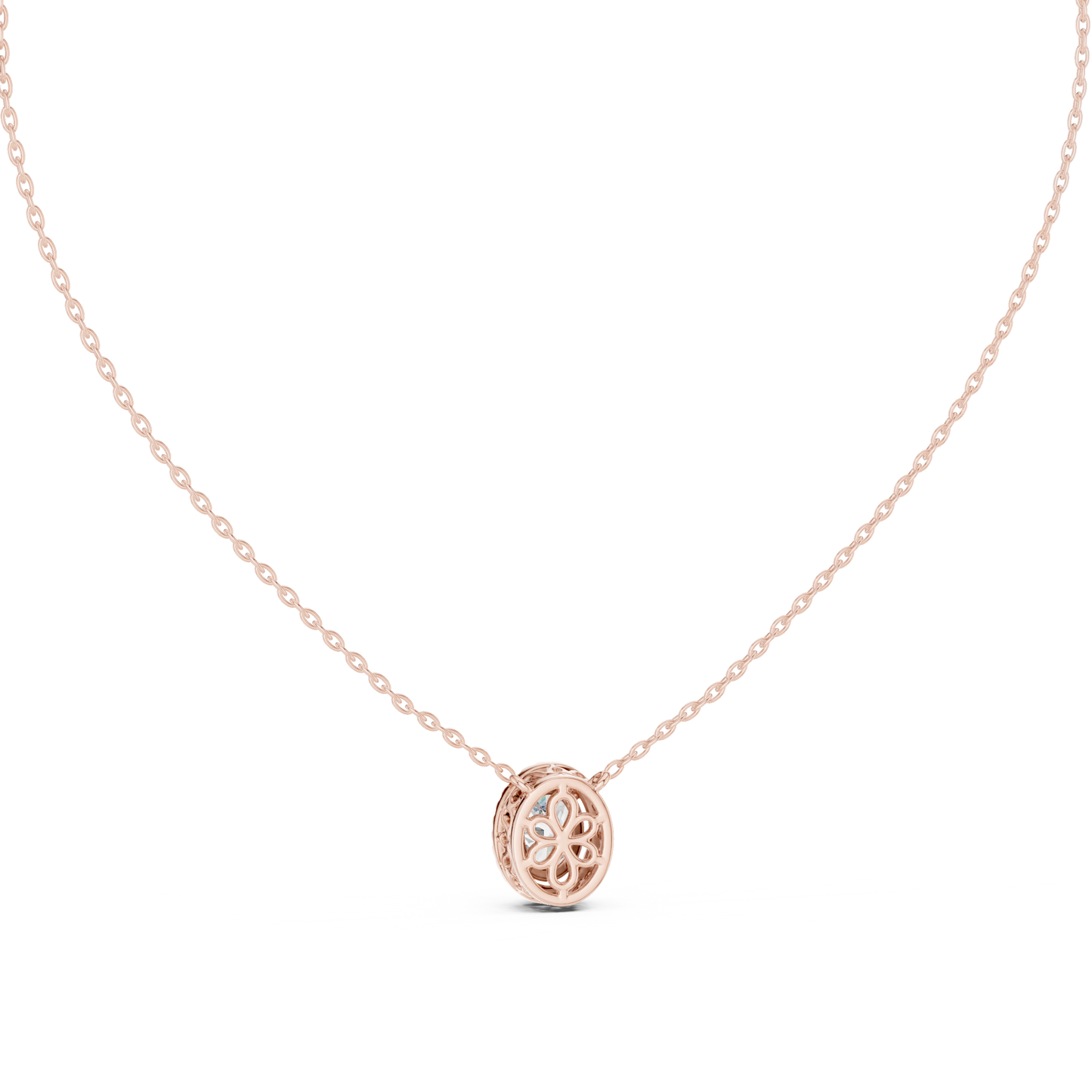 Sustainable Lab-Grown Oval Diamond Halo Pendant