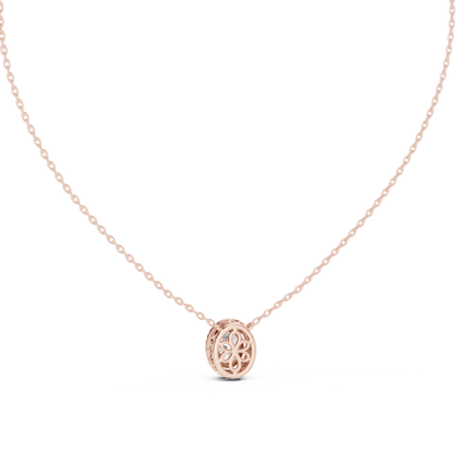 Sustainable Lab-Grown Oval Diamond Halo Pendant
