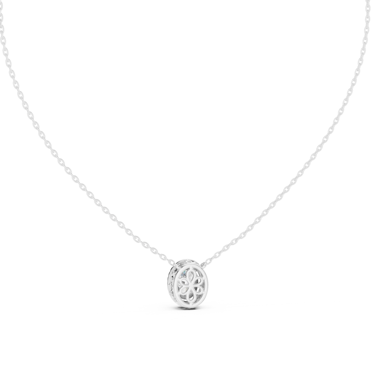 Oval Halo Pendant with Brilliant Lab-Grown Diamond Center