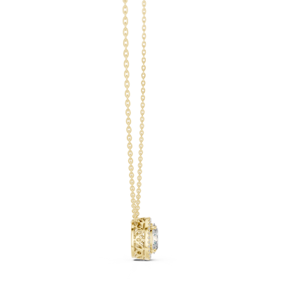 Oval Lab-Grown Diamond Halo Style Pendant For Her In 14K Solid Gold - HIGHCARAT DIAMONDS