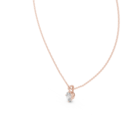 1.00 Ct Oval Shape Labgrown Diamond Solitaire Pendant Ecofriendly Gift For Her In 18K Gold - HIGHCARAT DIAMONDS