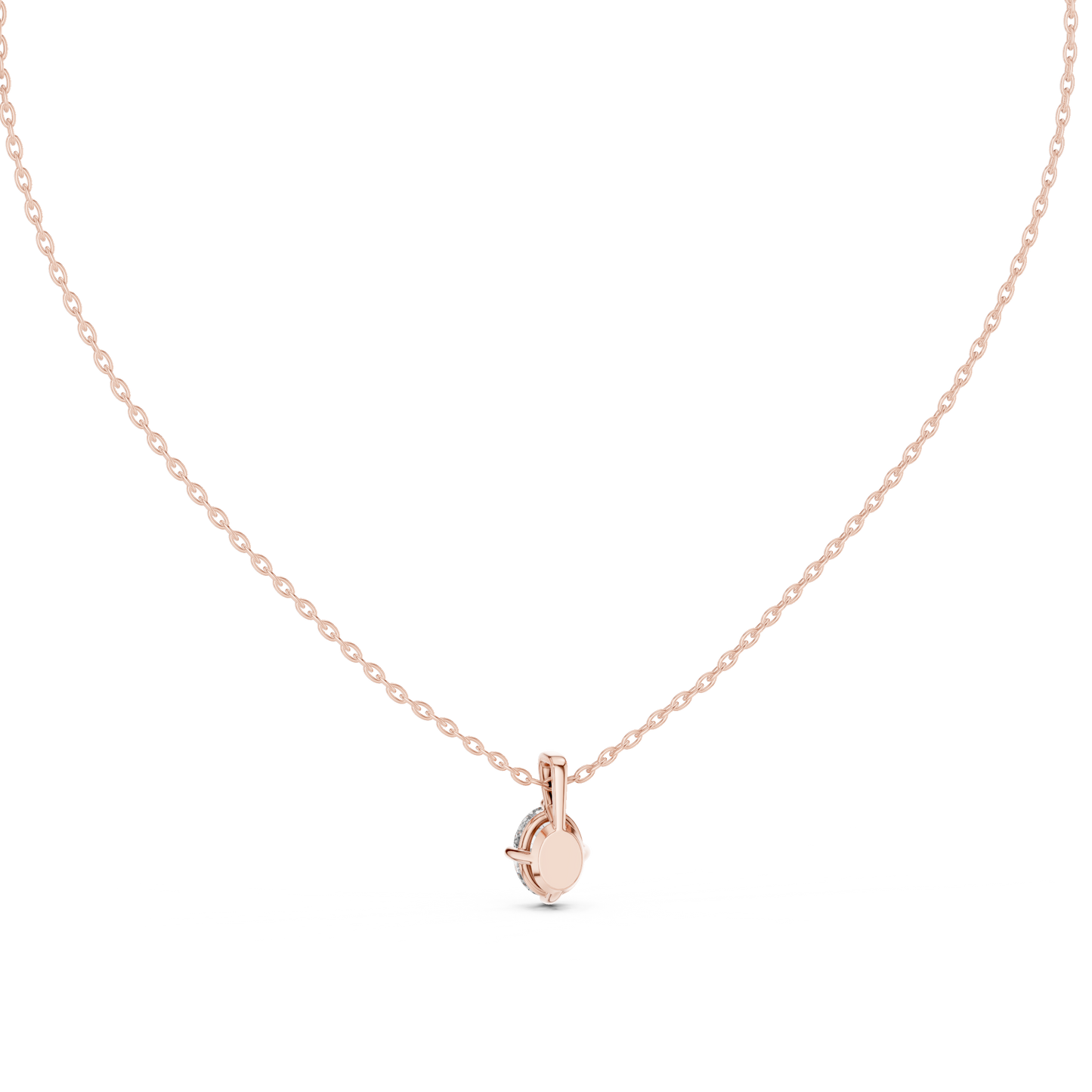 1.00 Ct Oval Shape Labgrown Diamond Solitaire Pendant Ecofriendly Gift For Her In 18K Gold - HIGHCARAT DIAMONDS
