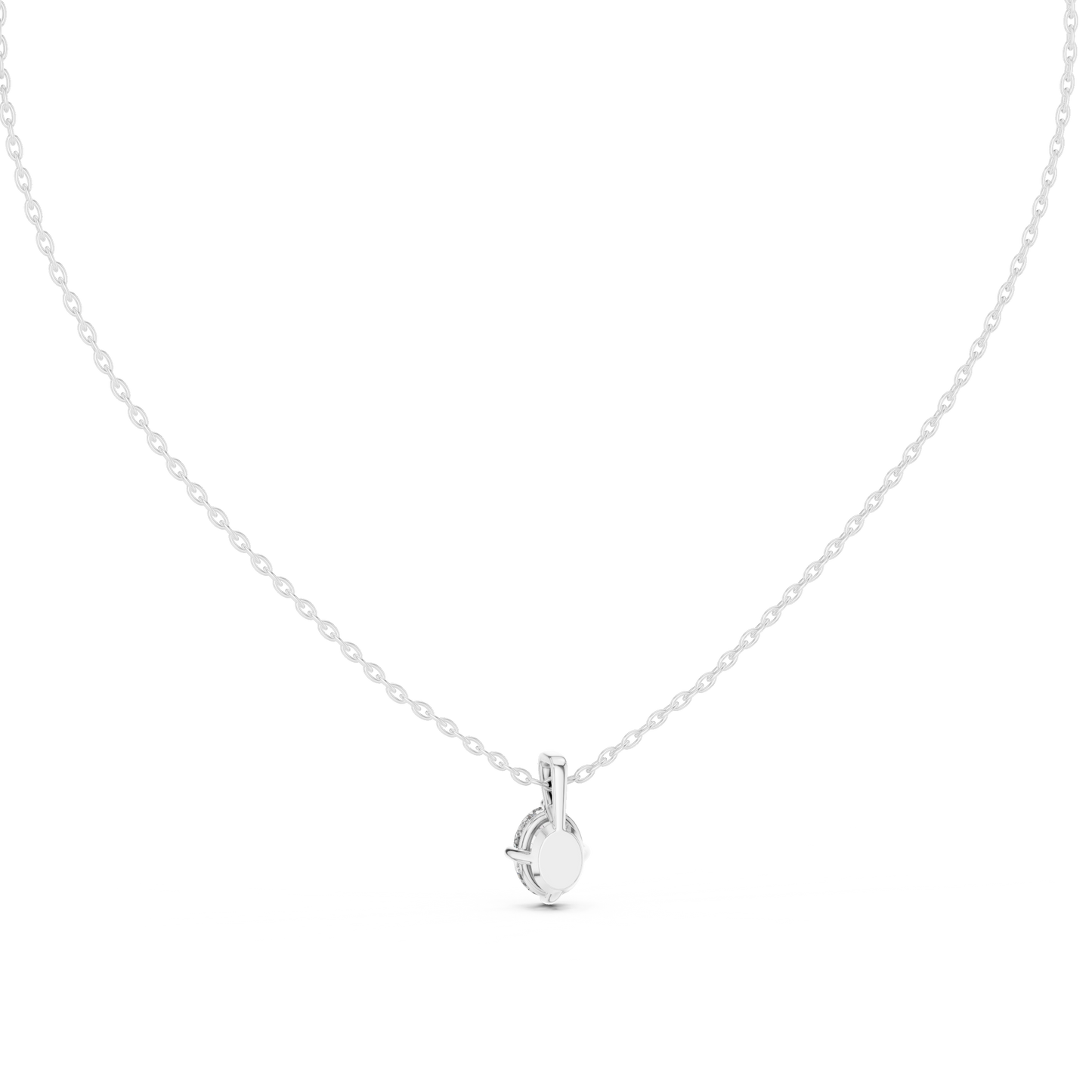 1.00 Ct Oval Shape Labgrown Diamond Solitaire Pendant Ecofriendly Gift For Her In 18K Gold - HIGHCARAT DIAMONDS