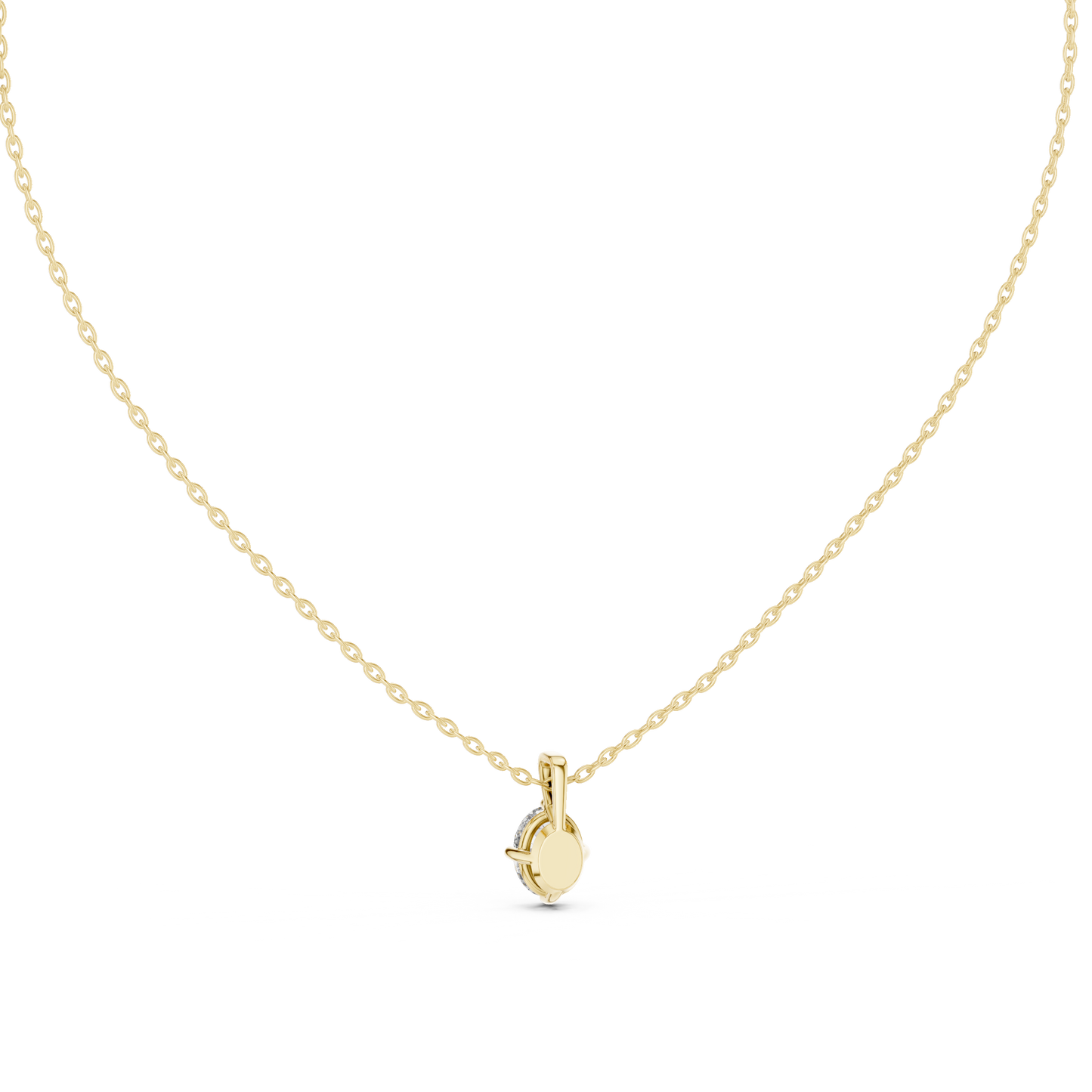 1.00 Ct Oval Shape Labgrown Diamond Solitaire Pendant Ecofriendly Gift For Her In 18K Gold - HIGHCARAT DIAMONDS