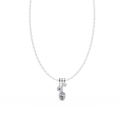 Oval & Round Cut Lab Grown Diamond Bezel Set Pendant - HIGHCARAT DIAMONDS