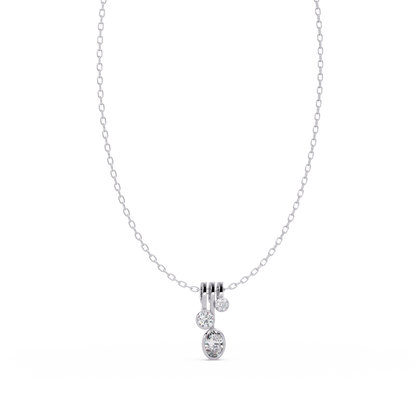 Oval & Round Cut Lab Grown Diamond Bezel Set Pendant - HIGHCARAT DIAMONDS