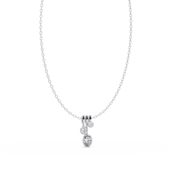 Oval & Round Cut Lab Grown Diamond Bezel Set Pendant - HIGHCARAT DIAMONDS