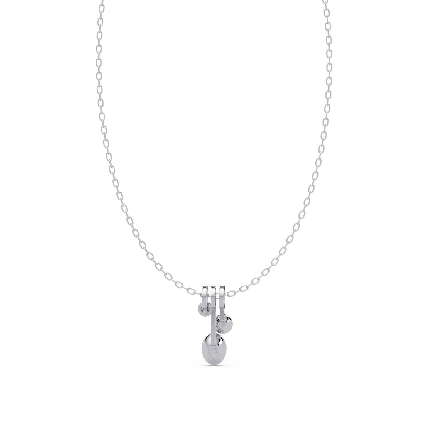 Oval & Round Cut Lab Grown Diamond Bezel Set Pendant - HIGHCARAT DIAMONDS