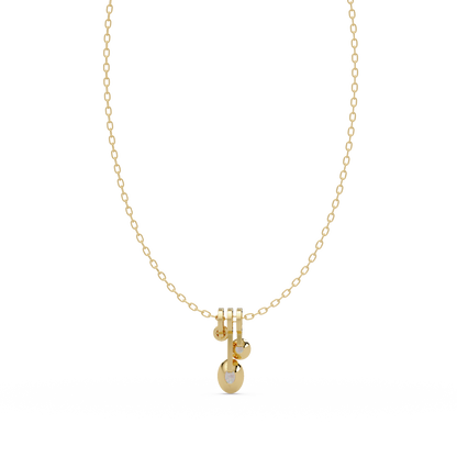Oval & Round Cut Lab Grown Diamond Bezel Set Pendant - HIGHCARAT DIAMONDS