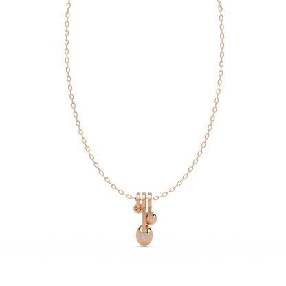 Oval & Round Cut Lab Grown Diamond Bezel Set Pendant - HIGHCARAT DIAMONDS