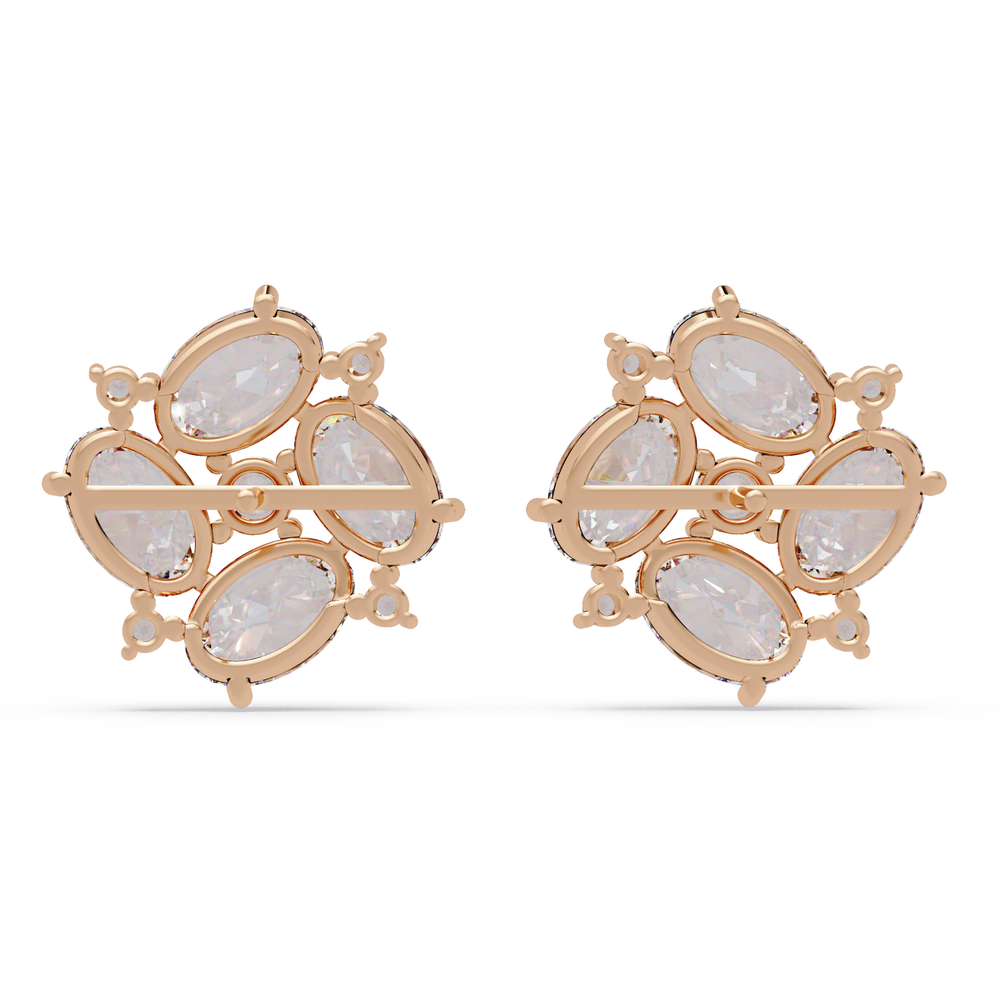 Oval & Round Cut Lab Grown Diamond Classic Stud Earring - HIGHCARAT DIAMONDS