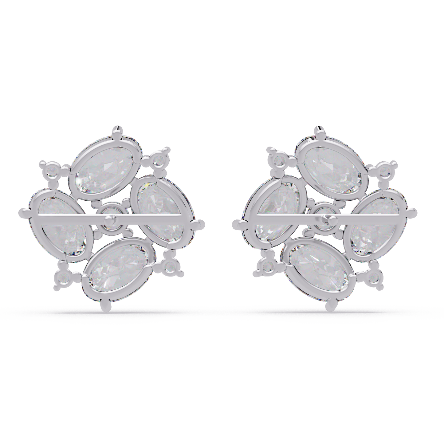 Oval & Round Cut Lab Grown Diamond Classic Stud Earring - HIGHCARAT DIAMONDS