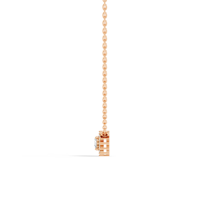 Oval Cut Diamond Pendant In 14K White Gold Halo Style Necklace Pendant For Her - HIGHCARAT DIAMONDS
