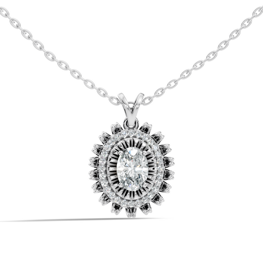0.89 CT Round Lab-Grown Diamond Pendant In 14K Solid Yellow Gold Gift - HIGHCARAT DIAMONDS