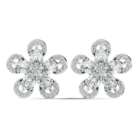 2.56 Ct Round & Oval Shape Lab Grown & Natural Diamond Every Wear Sparkling Diamond Earrings For Women - HIGHCARAT DIAMONDS
