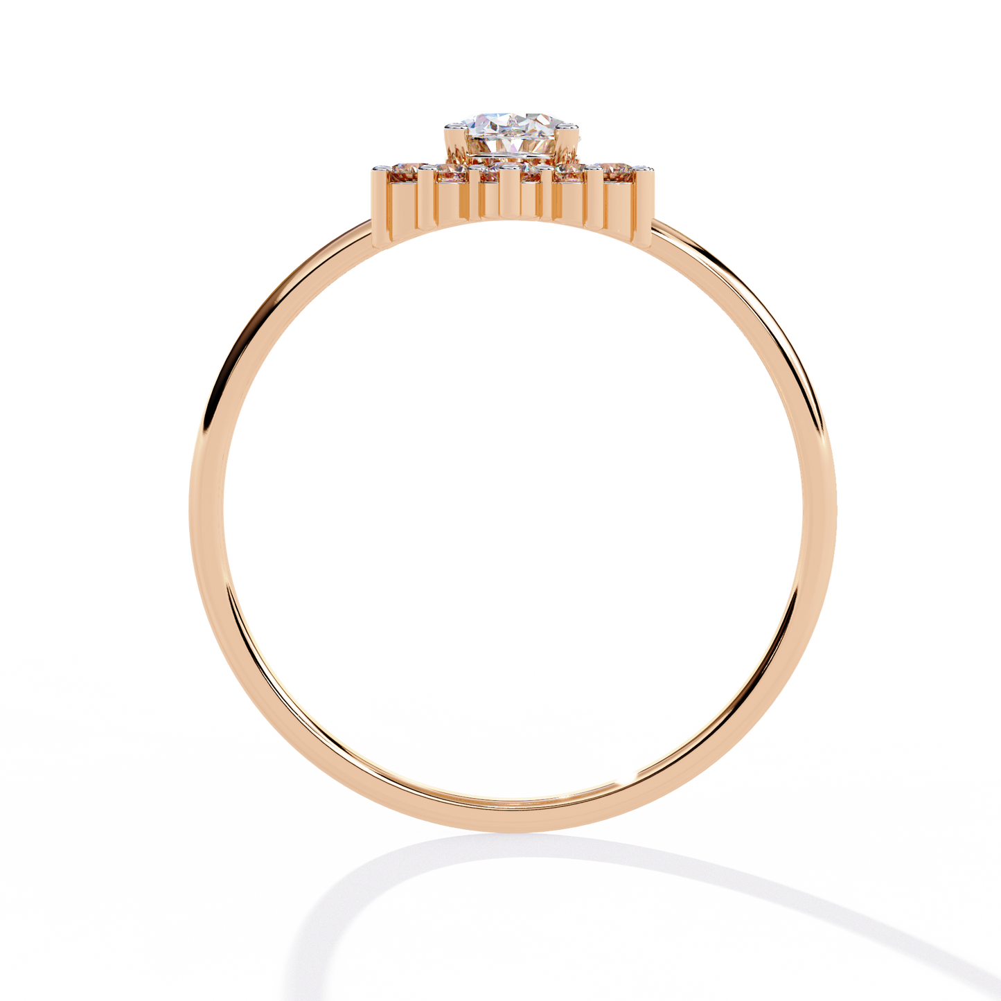 Oval And Round Cut Lab Grown Diamond Halo Solitaire Elegant Sparkling Prong Set Ring Gift For Annivrasry - HIGHCARAT DIAMONDS