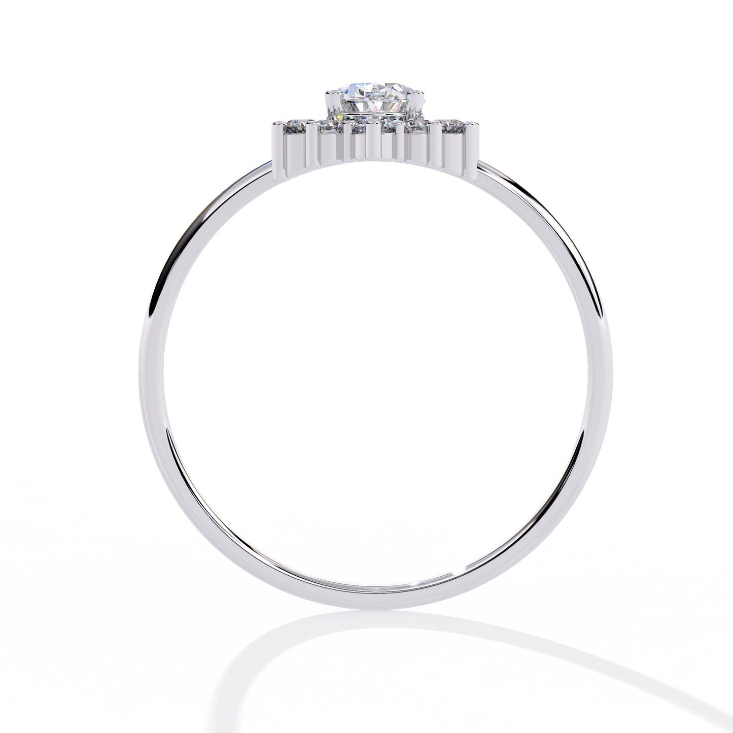 Oval And Round Cut Lab Grown Diamond Halo Solitaire Elegant Sparkling Prong Set Ring Gift For Annivrasry - HIGHCARAT DIAMONDS