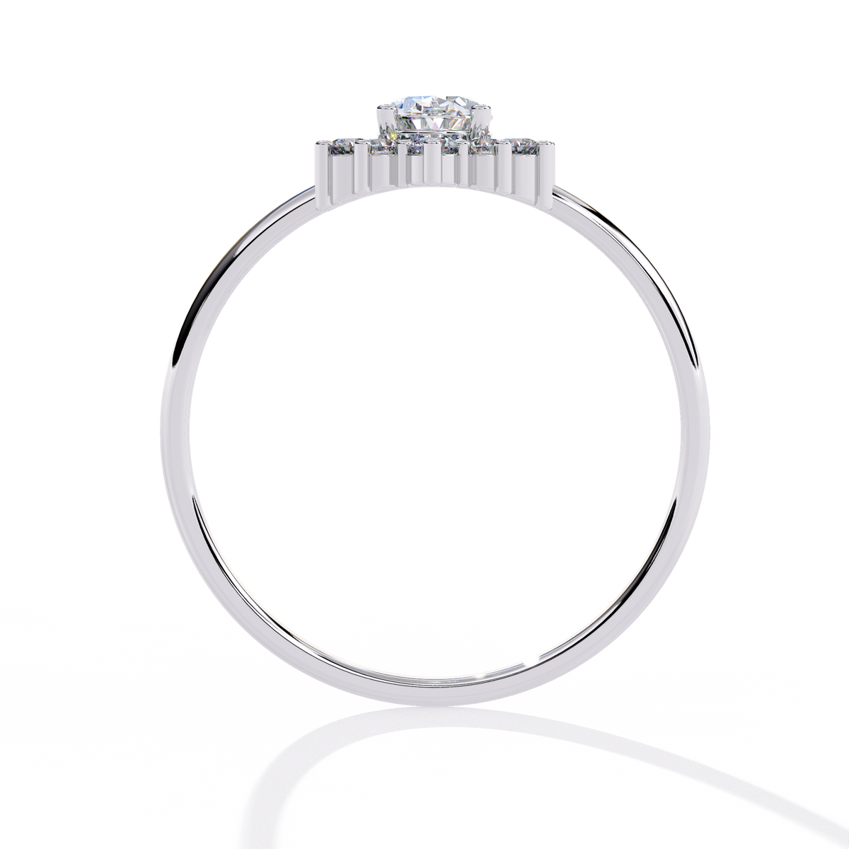 Oval And Round Cut Lab Grown Diamond Halo Solitaire Elegant Sparkling Prong Set Ring Gift For Annivrasry - HIGHCARAT DIAMONDS